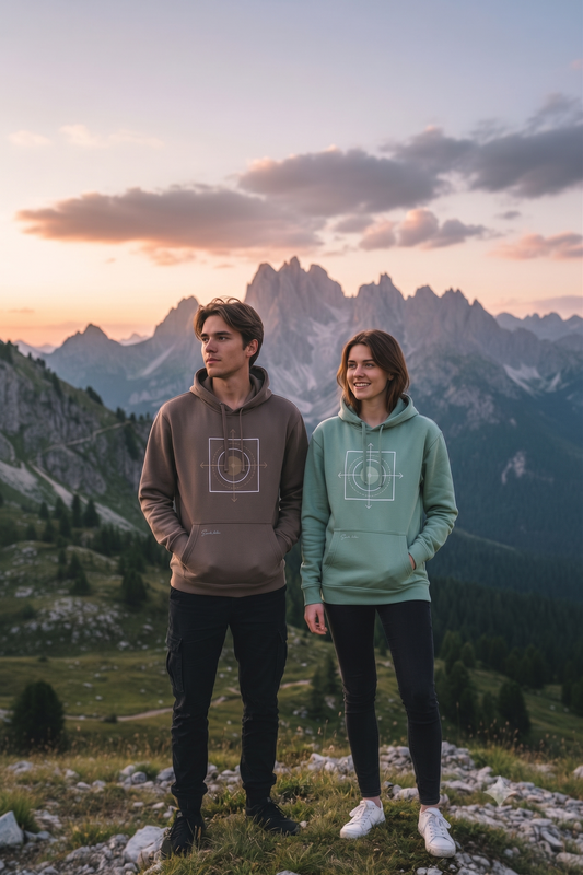 Liberadora de  energía bloqueada. Sudadera con capucha unisex. Bolsillo de canguro y cordón de ajuste a tono. 60% Algodón / 40% Poliéster reciclado. 290g/m2.